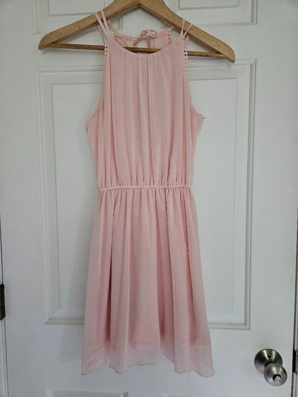 Abercrombie & Fitch Cinched Waist Adjustable Strappy Dress Pink XS